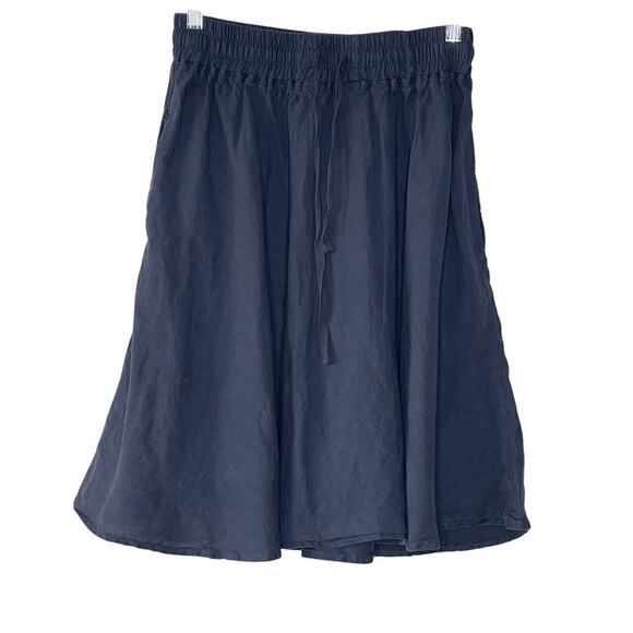 LO‎ LEN OK NAVY BLYE MINI LINEN SKIRT SIZE M - Picture 1 of 6
